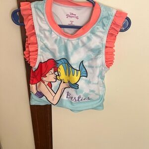 Disney Ariel and Flounder Kids Tank Top - Blue and Coral